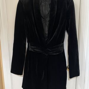 Zara Black Velvet Long Sleeve Dress